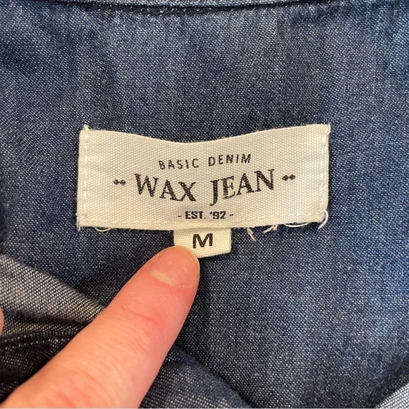 Wax Jean Sleeveless Button Up Dark Wash Denim Dress Medium - Picture 5 of 8